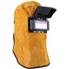 Picysa Casco di Saldatura, Attrezzature di Protezione, Cappuccio di Saldatura a Testa Completa in Pelle di Mucca con Lente Filtro Oscuramento Automatico per la sicurezza