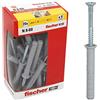 Fischer 508276 Tasselli Prolungati a Battere, Fissaggio a Percussione con Chiodo Premontato per Pieno, Semipieno e Calcestruzzo, Grigio, 8 x 60 mm