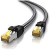 CSL-Computer CSL - Cavo di rete CAT 7, 20 m, Gigabit Ethernet LAN, rivestimento in cotone, 10000 Mbit s, cavo patch - Cat.7 cavo grezzo S FTP PIMF schermatura con spina RJ 45 - Switch Router Modem Access Point