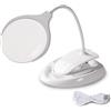 Velamp Lord Lampada LED Ricaricabile con Lente 3×/8× - Illuminazione Dettagliata, Ricaricabile, Design 2-in-1 con Perno o Clip