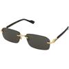 Gucci GG1221S 001 | Occhiali da Sole Graduati o Non Graduati | Prova Online | Metallo | Rettangolari | Oro | Adrialenti