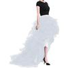 Dasongff Gonna lunga con balze asimmetriche in tulle da donna Skirt Asimmetrico per matrimonio partito ballo cocktail gonna tutù maglia donna tulle lunga