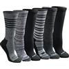 Dickies Women's Dri-tech Moisture Control Crew Socks Multipack, Black Stripe (6 Pairs), Shoe Size: 5-7