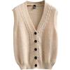 Dasongff Gilet Uomo in Lana Mista con Pulsanti, Scollo a V, Tinta Unita Senza Maniche Cardigan, Tasche, Canotta in Pile Autunno Inverno Caldo