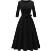 Dasongff Abito vintage anni '50 Donna Retro Rockabilly Pin-Up Chic Ed Elegante Abiti Senza Maniche a Pois Anni 40 50 60 Swing Casual da Ballo Matrimonio Cocktail Cerimonia, Nero , M