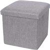 Pouf contenitore pieghevole 38x38xH36 cm grigio