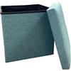 Pouf contenitore pieghevole verde 38x38x36h cm