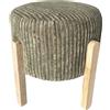- Sgabello in velluto a coste verde 30x30x35 cm