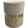 Pouf con fascia metallo 35x35xH40 cm beige e marrone