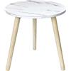 Tavolino in mdf effetto marmo Ø 39xH40 cm