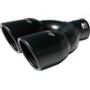 Simoni Racing TRX/59N Terminale di Scarico Universale in Acciaio Inox Nero Opaco, Doppia Uscita Rotonda 90 mm Taglio Dritto, Ingresso 63 mm, Larghezza 185 mm, Lunghezza 240 mm, con Bulloni