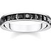 THOMAS SABO Anello con pietre nere pavé in argento Sterling 925, annerito, 10, Argento sterling 925 annerito, Zirconia nera