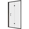 NOVELLINI Porta doccia soffietto L 96-102 cm x H 200 cm in vetro trasparente SP. 6 mm, profilo nero, serie Era