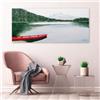BUBOLA&NAIBO Dipinto su tela Paesaggio-lago, bianco. rosso, verde 65 x 150 cm