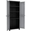 TERRY STORAGE Armadio alto Twist Black 3680 TERRY STORAGE in polipropilene, nero e grigio L 68 x H 170 x P 39 cm 2 ante, adatto per esterno riparato