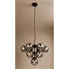 LA MIA LUCE Lampadario Firenze nero paralume fumè trasparente 10xE14 ø60cm LA MIA LUCE