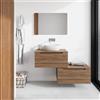 Parama Mobile bagno sospeso modulare 60 cm rovere scuro due cassetti con top | Bako