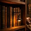 CliffofLove Lanterna decorativa per libreria, lampada da lettura per topi di biblioteca, lampada a LED antica per libri fantasma, lampada da angolo per studio e lettura, regalo unico per gli amanti dei libri (#F)
