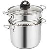 Barazzoni Spaghettiere con Cestello, ø22cm, capacità 6.0Lt, Acciaio inox 18/10. Made in Italy.