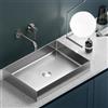 KAMALU Lavabo appoggio rettangolare in acciaio finitura spazzolata | KSAT-550AI