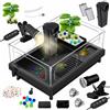 GOZILLA Kit piccolo per tartarughe (serbatoio+lampada+filtro), starter kit tartaruga acrilico con lampada regolabile, habitat rettile e terrario con aree multifunzionali per piccoli rettili (kit nero)