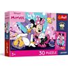Trefl - Happy Minnie - 30 pezzi - Puzzle con personaggi dei cartoni animati, un poster esclusivo, divertimento creativo, per bambini dai 3 anni in su