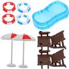 UPKOCH 2 Set Di Mini Mobili Casa Delle Giardino Piscina Set Sedia Circolare