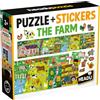 HEADU - Puzzle + Stickers the Farm - Un puzzle lungo da completare con gli stickers! - Puzzle Educativo per Bambini dai 3 agli 8 anni, Made in Italy