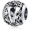 Qings Vintage Perline Charm Lettera dalla A alla Z Argento Sterling 925 Beads Charms Ciondoli con Lettera Alfabeto Compatibile con Braccialetti Bracciali e Collane