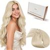 Hetto extension Microring Capelli Veri Biondo Platino 30cm 50Ciocche