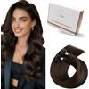 Hetto Extension Capelli Veri Cheratina Marrone Medio 60cm 50Ciocche | Remy umani, U tip cheratina, invisibile e confortevole. Anti-groviglio, styling termico. Per matrimonio e uso quotidiano