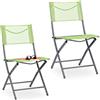 relaxdays Sedie Pieghevoli, Set da 2, da Giardino, Balcone, Terrazza, Arredo Campeggio, Metallo, Fino a 120 kg, Verde