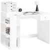 SoBuy® Scrivania,Porta PC,Tavolo per Computer,con cassetto e tre ripiani,bianco,FWT35-W,IT…