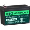 Green Cell LFPGC12V10AH CUBE Batteria LiFePO4 10Ah 12.8V LFPGC12V10AH