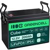 Green Cell LFPGC12V200AH CUBE Batteria LiFePO4 200Ah LFPGC12V200AH