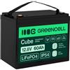 Green Cell LFPGC12V60AH CUBE Batteria LiFePO4 60Ah 12.8V LFPGC12V60AH