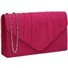 Swankyswans Womens Iggy scamosciata velluto Envelope party Prom pochette frizione, rosa (Pink (Fuschia)), Taglia unica