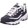 Skechers D'lites Biggest Fan, Sneaker Donna, Navy Trubuck White Mesh Carolina Blue Trim, 35.5 EU
