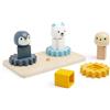 Bigjigs Toys Arctic Animal Cog Puzzles Board - 10-delig houten vorm-matching-spe