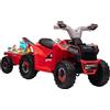 HOMCOM Quad Elettrico per Bambini 18-36 Mesi con Rimorchio, 6V, Verde