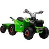 HOMCOM Quad Elettrico per Bambini 18-36 Mesi con Rimorchio, 6V, Verde