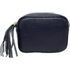Chicca Borse Tracollina Borsa Donna in Pelle Dollaro Italiana Borsetta a Spalla (Blu Notte)