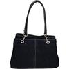 Chicca Borse Borsa da donna borsa in pelle scamosciata borsetta italiana - Blu Scuro