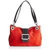 Chicca Borse Borsa a mano pochette da donna in pelle scamosciata 27 x 18 x 12 cm