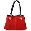 Chicca Borse Borsa da donna borsa in pelle scamosciata borsetta italiana - Rosso