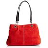 Chicca Borse Borsa a mano pochette da donna in pelle scamosciata 32 x 20 x 14 cm - Mod. Dafne