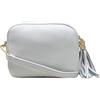 Chicca Borse Tracollina Borsa Donna in Pelle Dollaro Italiana Borsetta a Spalla (Bianco)