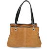 Chicca Borse Borsa da donna borsa in pelle scamosciata borsetta italiana - Cuoio