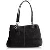 Chicca Borse Borsa a mano pochette da donna in pelle scamosciata 32 x 20 x 14 cm - Mod. Dafne