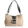 Chicca Borse Borsa a mano pochette da donna in pelle scamosciata 27 x 18 x 12 cm